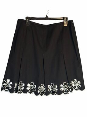 INC International Concepts Black Skirt with Flower Cutouts